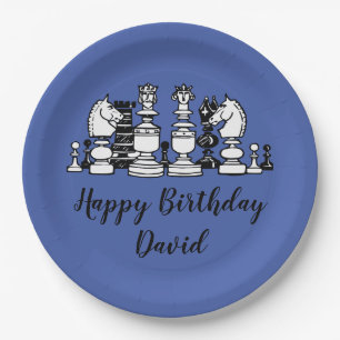Chess Themed Personalized Paper Plates