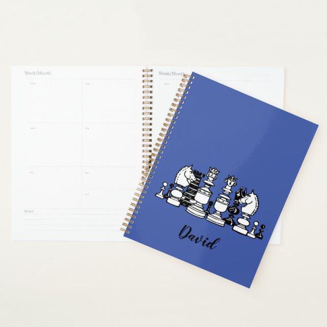 Chess Themed Personalized Planner Notebook (Display)