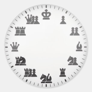 Chess Themed Wall Clock Classic Round Sticker