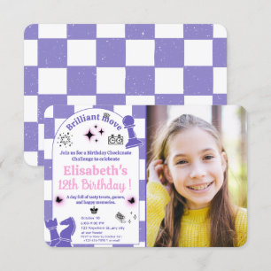 Chess Tournament Birthday Party For Girls Photo 3 Invitation
