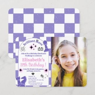 Chess Tournament Birthday Party For Girls Photo 3 Invitation