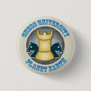 Chess University on Planet Earth Emblem 1 Inch Round Button
