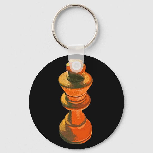 Chess, White King, Stylised (1) Keychain (Front)