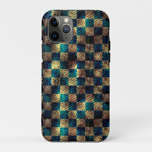 Chess with dirty and scratched effect, yellow blue iPhone 11 pro case