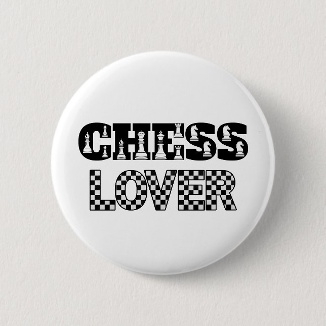 Chess Word Black Letters Lover Board Pattern 2 Inch Round Button (Front)