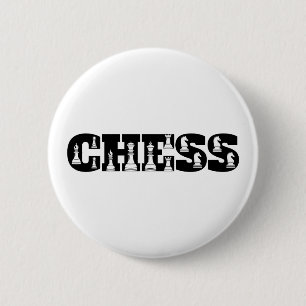 Chess Word Black Letters White Pieces Creative 2 Inch Round Button