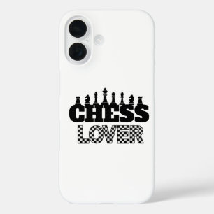 Chess Word Black Pieces Lover Board Pattern Design iPhone 16 Case