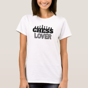 Chess Word Black Pieces Lover Board Pattern Design T-Shirt