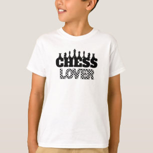 Chess Word Black Pieces Lover Board Pattern Design T-Shirt