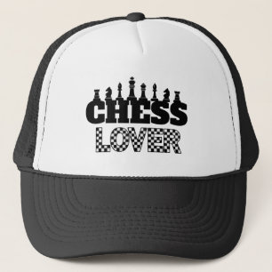 Chess Word Black Pieces Lover Board Pattern Design Trucker Hat
