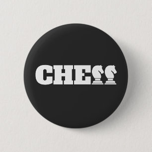 Chess Word White Knights Creative Unique Strategy 2 Inch Round Button