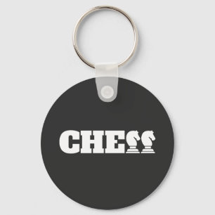 Chess Word White Knights Creative Unique Strategy Keychain