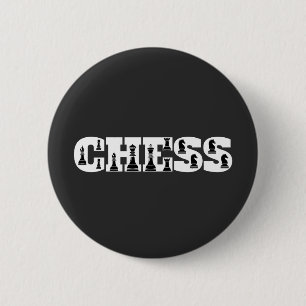 Chess Word White Letters Black Pieces Creative 2 Inch Round Button