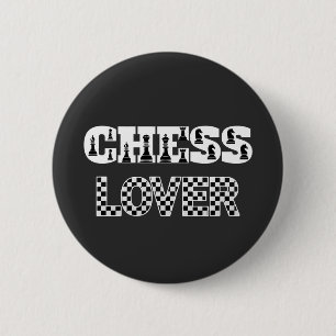 Chess Word White Letters Lover Board Pattern 2 Inch Round Button