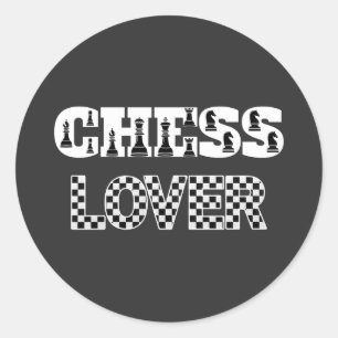 Chess Word White Letters Lover Board Pattern Classic Round Sticker