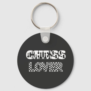 Chess Word White Letters Lover Board Pattern Keychain
