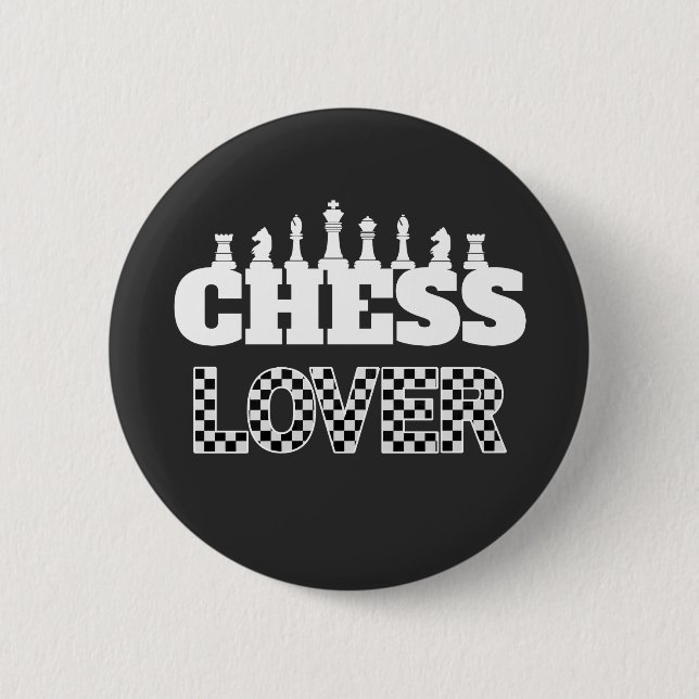 Chess Word White Pieces Lover Board Pattern 2 Inch Round Button (Front)