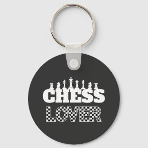 Chess Word White Pieces Lover Board Pattern Keychain