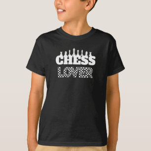 Chess Word White Pieces Lover Board Pattern T-Shirt
