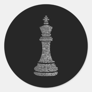 Chess Words Chess Club Chess Player Chess Classic Round Sticker