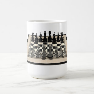 Chessboard and Chess Pieces: Coffee Mug