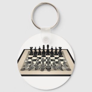 Chessboard and Chess Pieces: Keychain