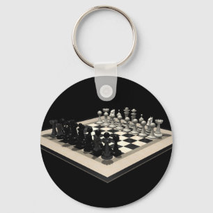 Chessboard and Chess Pieces: Keychain