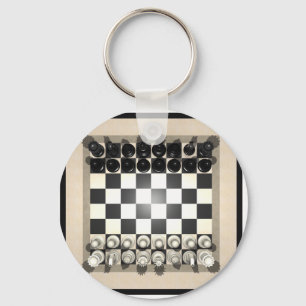 Chessboard and Chess Pieces: Keychain
