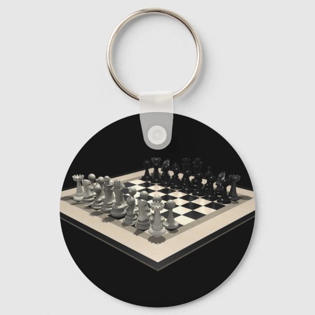 Chessboard and Chess Pieces: Keychain (Front)