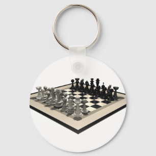 Chessboard and Chess Pieces: Keychain