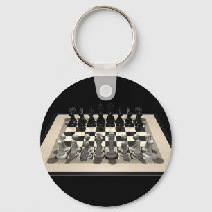 Chessboard and Chess Pieces: Keychain