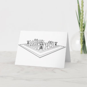 Chessboard & Chess Pieces: Card