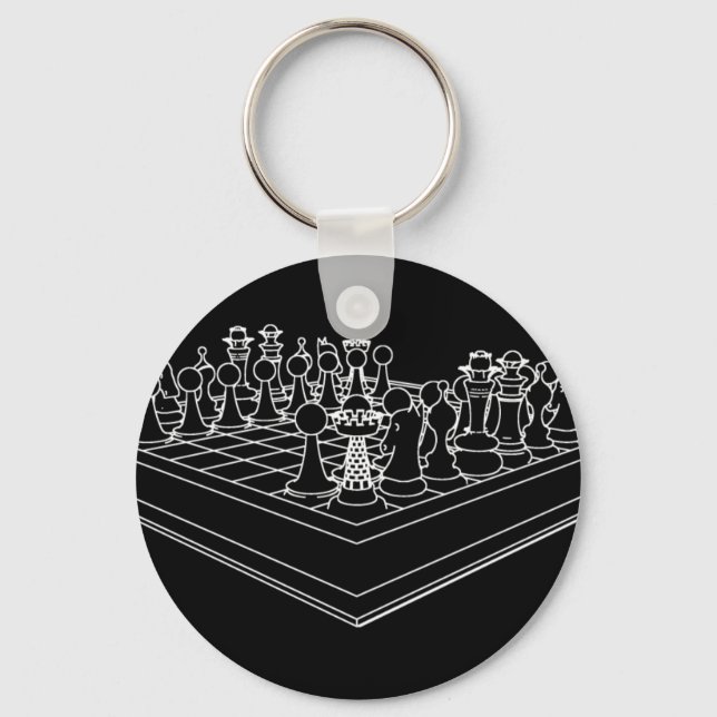 Chessboard & Chess Pieces: Keychain (Front)