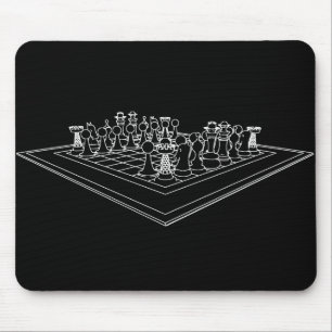 Chessboard & Chess Pieces: Mouse Pad