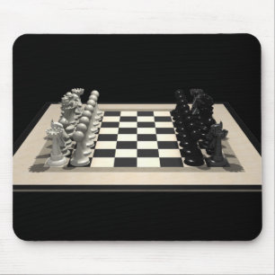 Chessboard & Chess Pieces: Mousepad