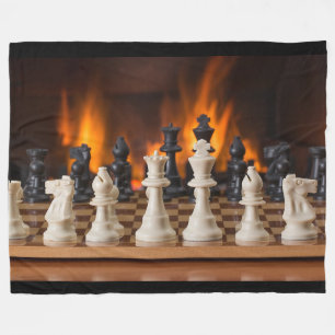 Chessboard Fireside Fleece Blanket
