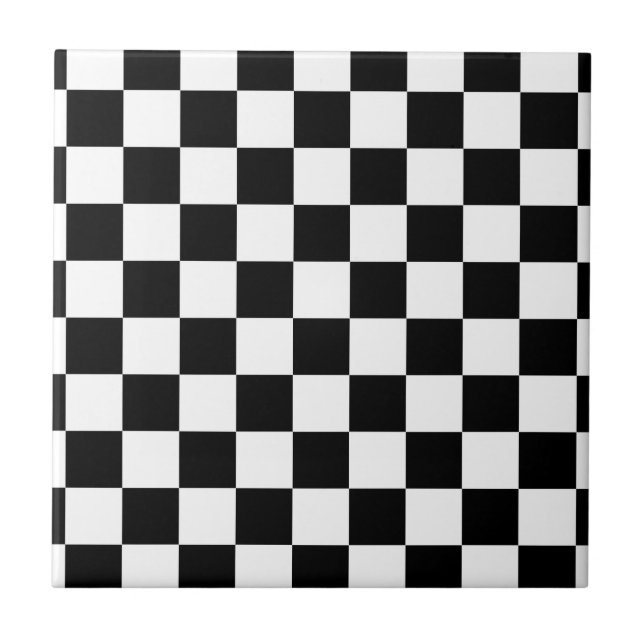 chessboard pattern black and white tile (Front)