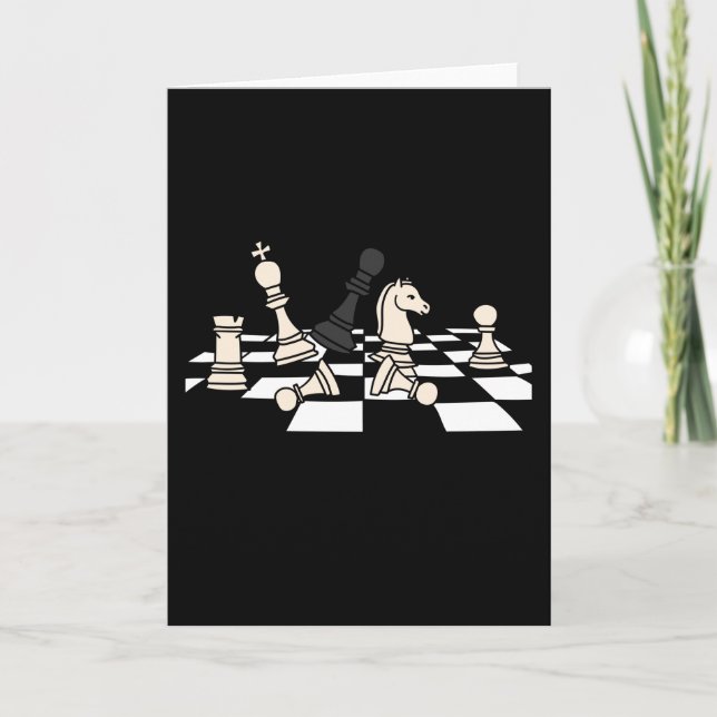 Chessboard Player Chess Pieces Card (Front)