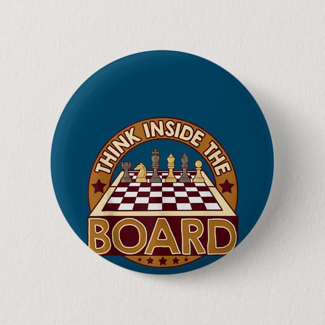 ChessBoard Quote Chess Player Thinking Game Board 2 Inch Round Button (Front)