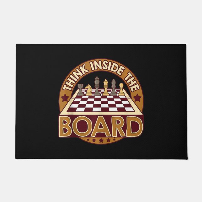 ChessBoard Quote Chess Player Thinking Game Board Doormat (Front)