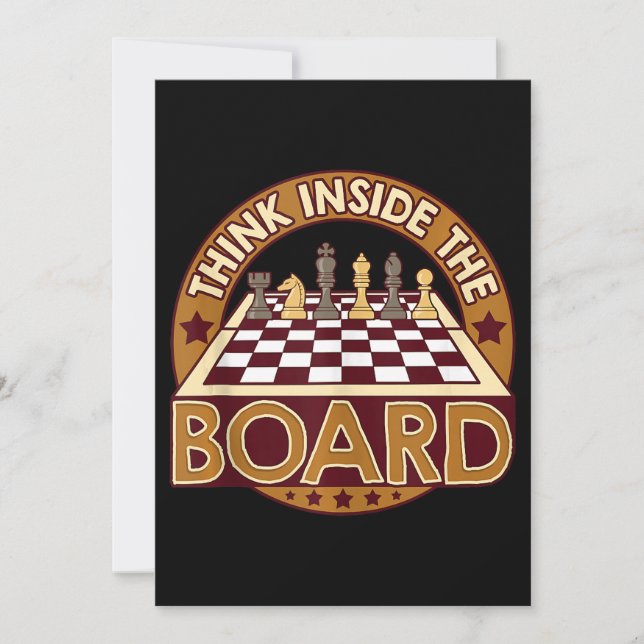 ChessBoard Quote Chess Player Thinking Game Board Invitation (Front)