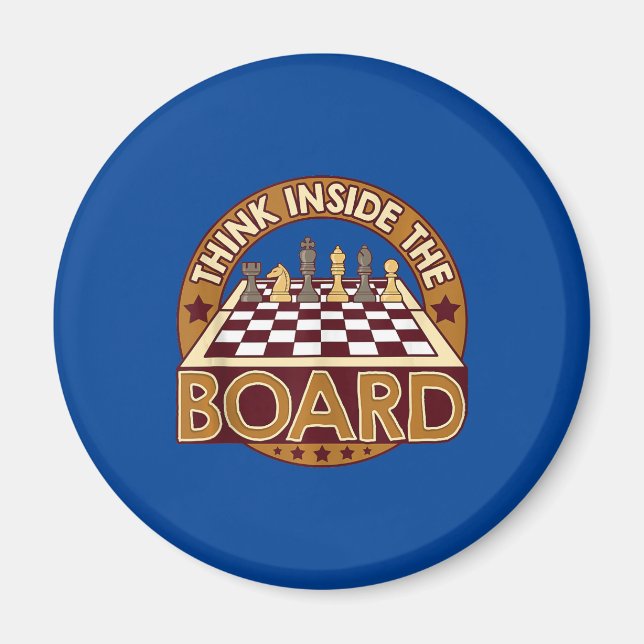 ChessBoard Quote Chess Player Thinking Game Board Magnet (Front)