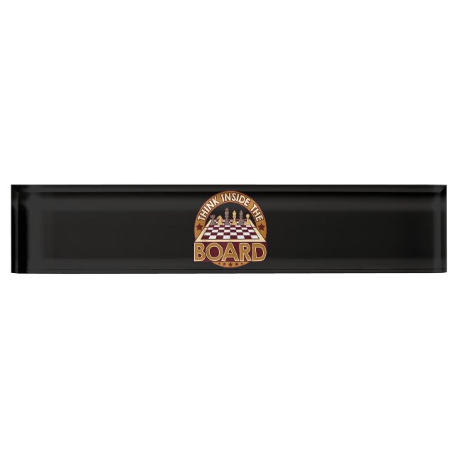 ChessBoard Quote Chess Player Thinking Game Board Nameplate (Front)