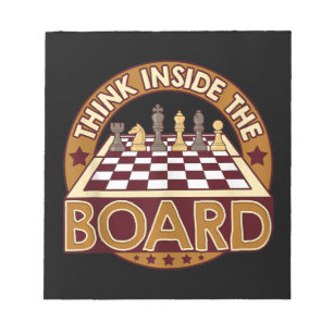 ChessBoard Quote Chess Player Thinking Game Board Notepad
