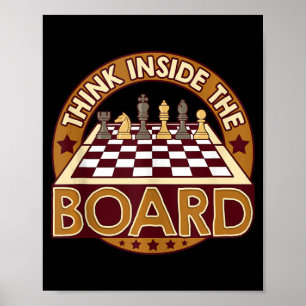 ChessBoard Quote Chess Player Thinking Game Board Poster