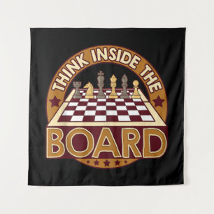 ChessBoard Quote Chess Player Thinking Game Board Tapestry