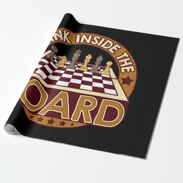 ChessBoard Quote Chess Player Thinking Game Board Wrapping Paper (Unrolled)