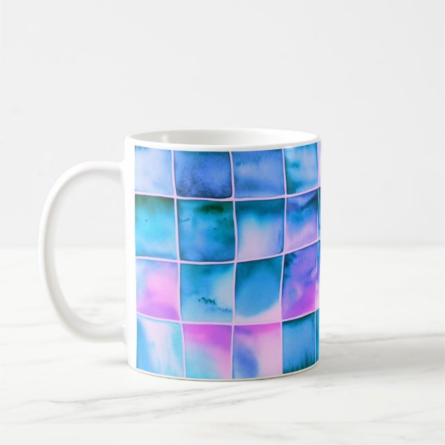 chessboard sample watercolor coffee mug (Left)