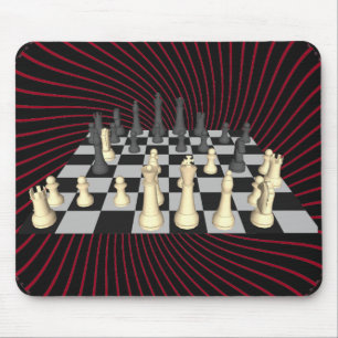 Chessboard with Chess Pieces - Custom Mousepad