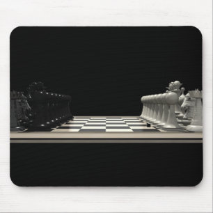 Chessboard with Chess Pieces: Mousepad